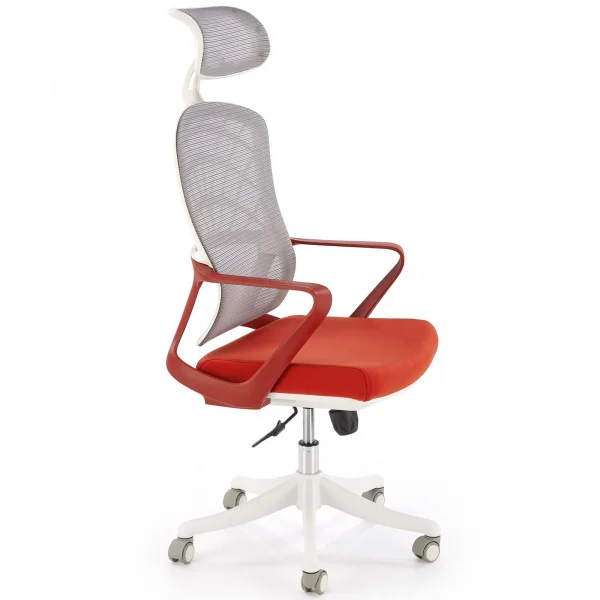 Sedia da ufficio con braccioli e ruote regolabile rosso terracotta Obsidian