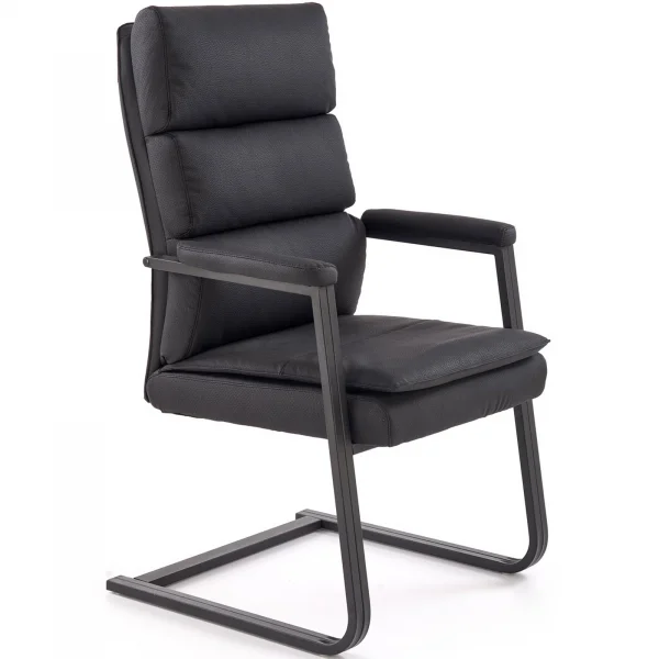 Sedia da ufficio con braccioli moderna in ecopelle nero Andrada