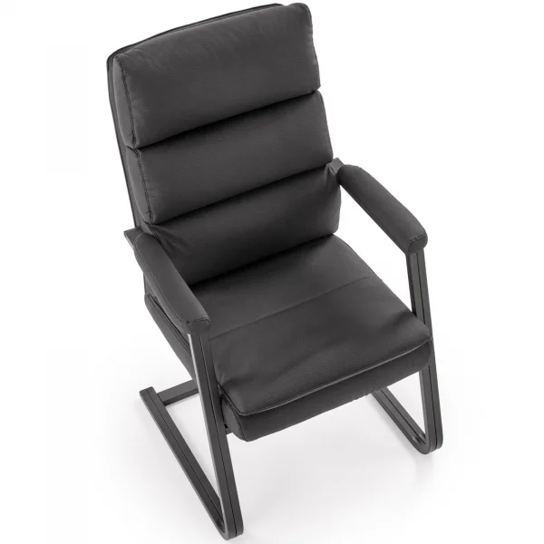 Sedia da ufficio con braccioli moderna in ecopelle nero Andrada