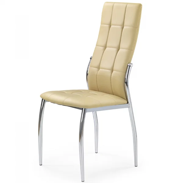 Sedia imbottita da pranzo in ecopelle beige struttura acciaio Sveva Gihome®