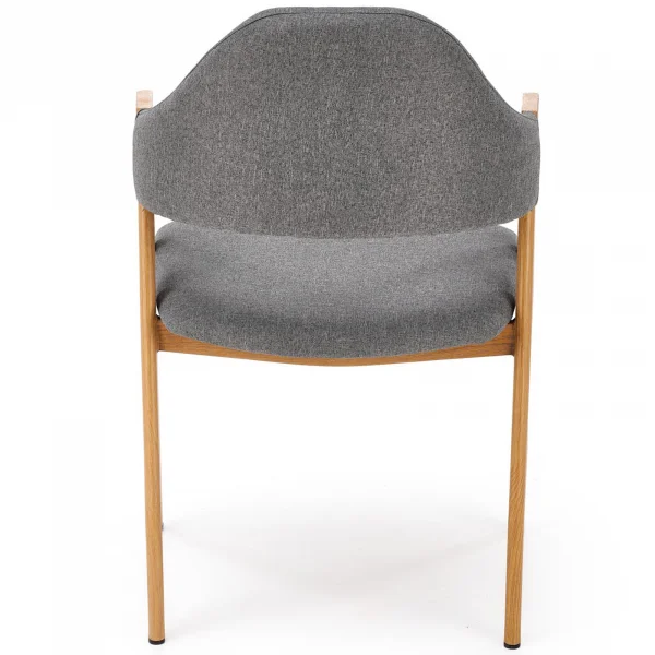 Sedia imbottita in tessuto grigio rovere Sirius