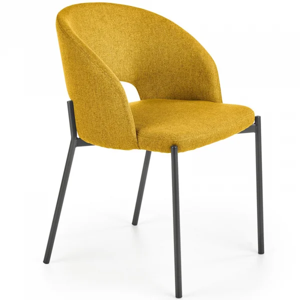 Sedia in tessuto moderna giallo senape nero Cuba