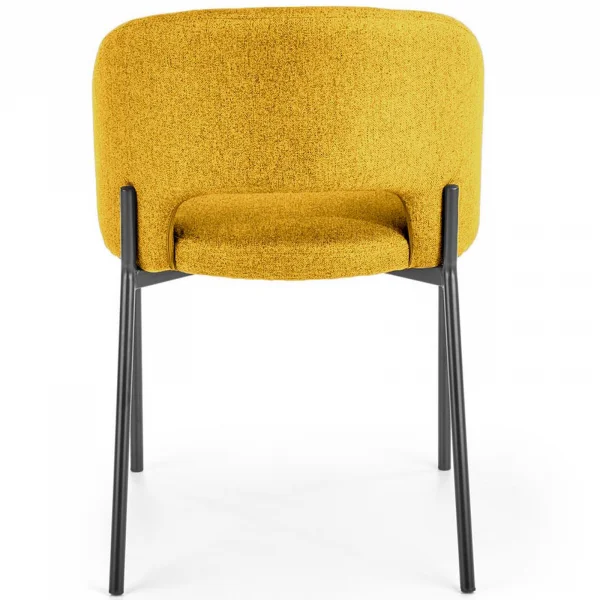 Sedia in tessuto moderna giallo senape nero Cuba
