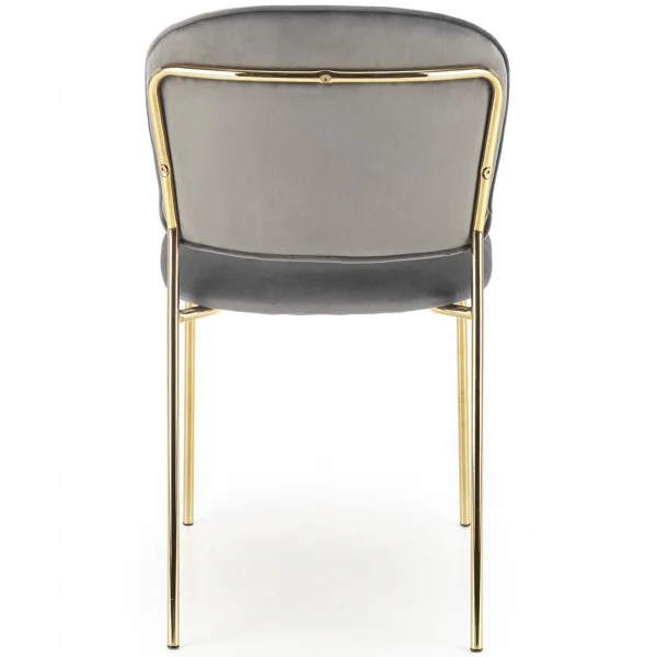 Sedia in velluto moderne grigio cromato oro Grazia
