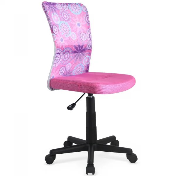 Sedia per scrivania ragazzi con ruote in tessuto rosa multicolore Florence