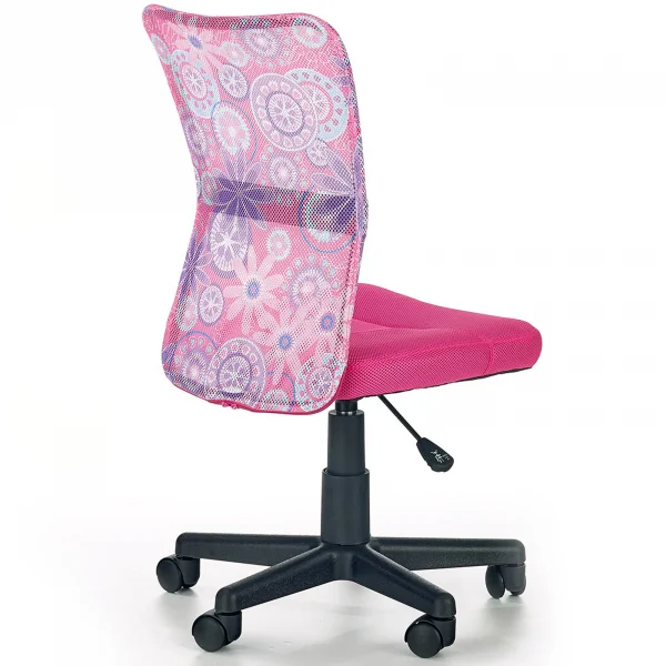 Sedia per scrivania ragazzi con ruote in tessuto rosa multicolore Florence