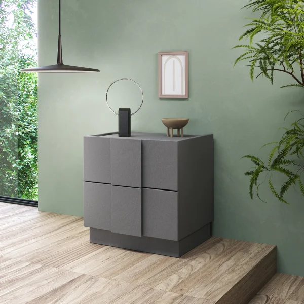 Set 2 comodini 50x52cm 2 cassetti beige grigio scuro Fummy - Tally - Brilly