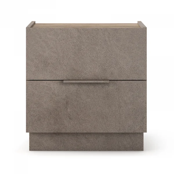 Set 2 comodini 50x52cm 2 cassetti marrone bronzo rovere scuro Silky - Gassy