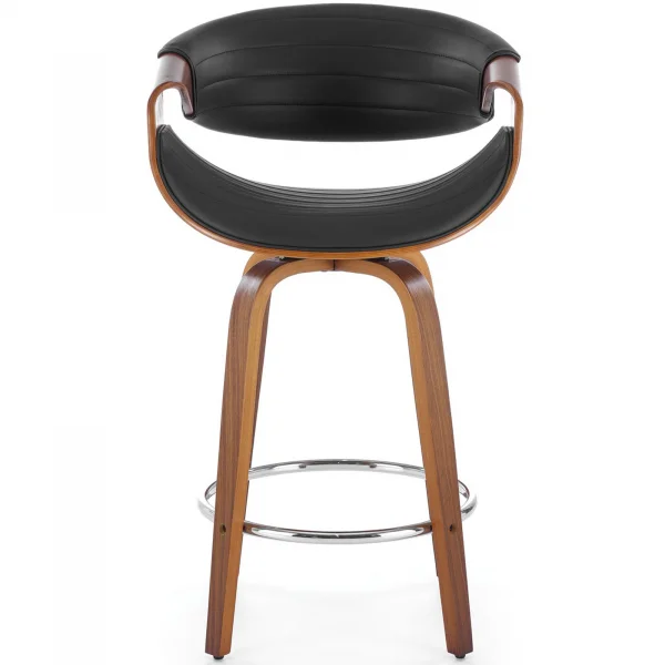 Sgabello alto da bar in ecopelle moderno noce nero Ruby