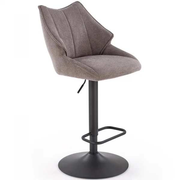 Sgabello alto in tessuto regolabile moderno grigio nero Espresso