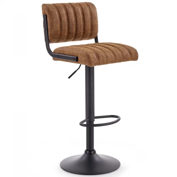 Sgabello alto regolabile in ecopelle moderno marrone nero Finn