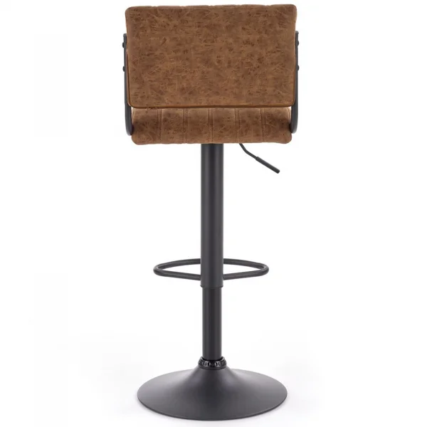 Sgabello alto regolabile in ecopelle moderno marrone nero Finn