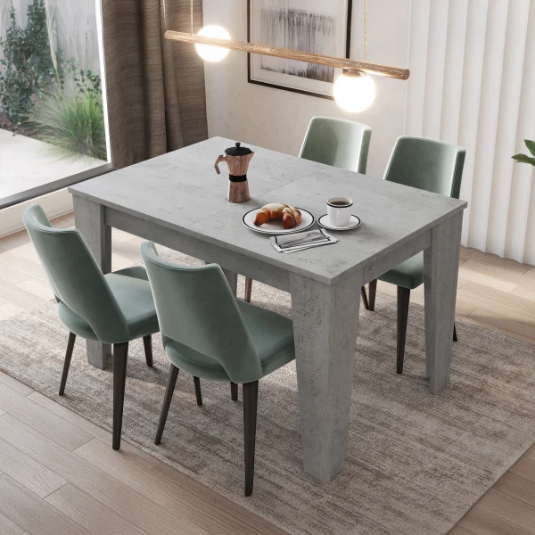 Tavolo da pranzo allungabile 120/160 cm moderno cemento Orbis