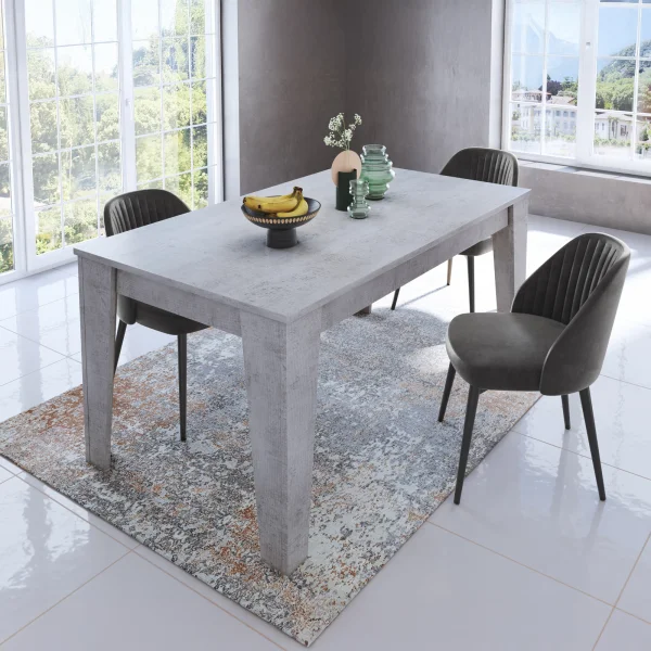 Tavolo da pranzo allungabile 120/160 cm moderno cemento Orbis