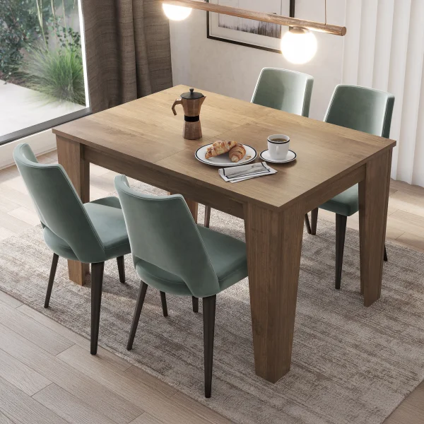 Tavolo da pranzo allungabile 120/160 cm moderno noce Orbis
