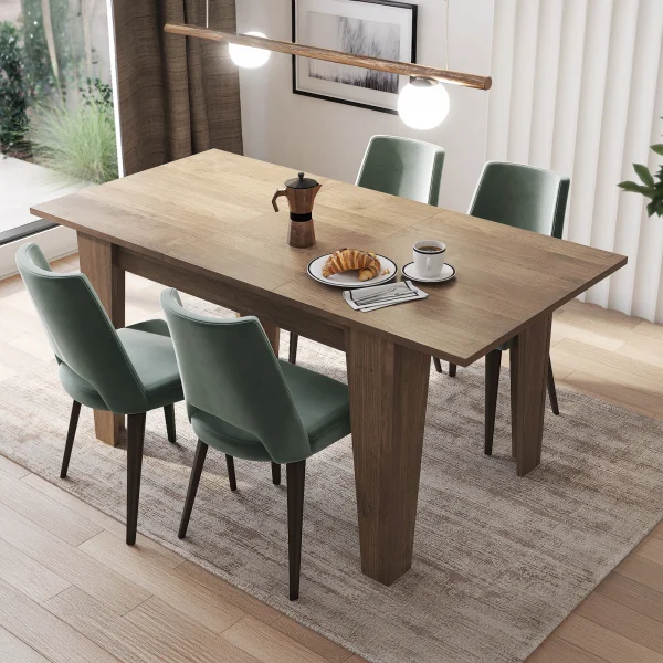 Tavolo da pranzo allungabile 120/160 cm moderno noce Orbis