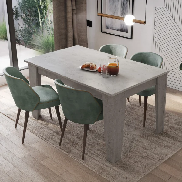 Tavolo da pranzo allungabile 140/200 cm moderno cemento Orbis