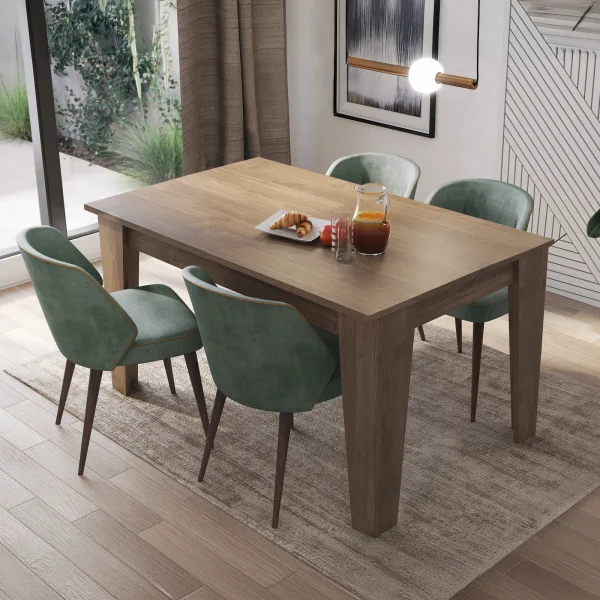 Tavolo da pranzo allungabile 140/200 cm moderno noce Orbis