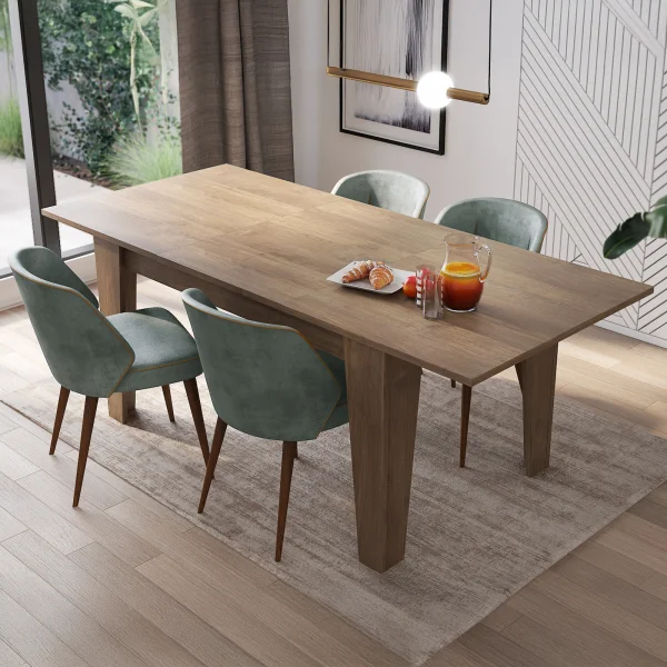 Tavolo da pranzo allungabile 140/200 cm moderno noce Orbis