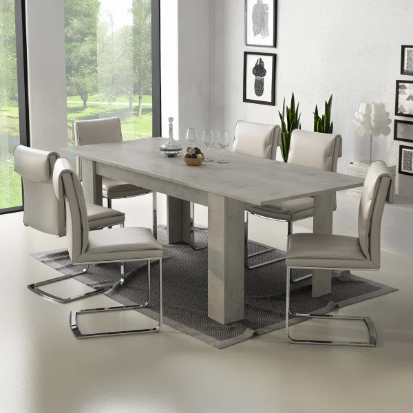 Tavolo da pranzo allungabile 160/220 cm moderno cemento Basalt