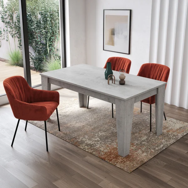 Tavolo da pranzo allungabile 160/220 cm moderno cemento Orbis