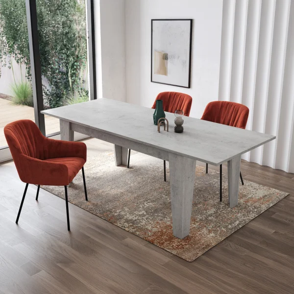 Tavolo da pranzo allungabile 160/220 cm moderno cemento Orbis