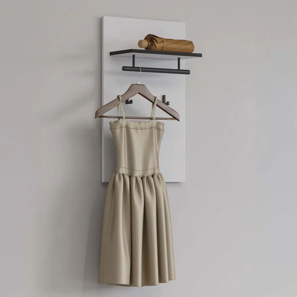 Appendiabiti a parete 40x70h cm con mensola bianco Lolla