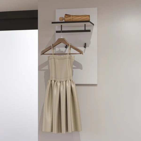 Appendiabiti a parete 40x70h cm con mensola bianco Lolla