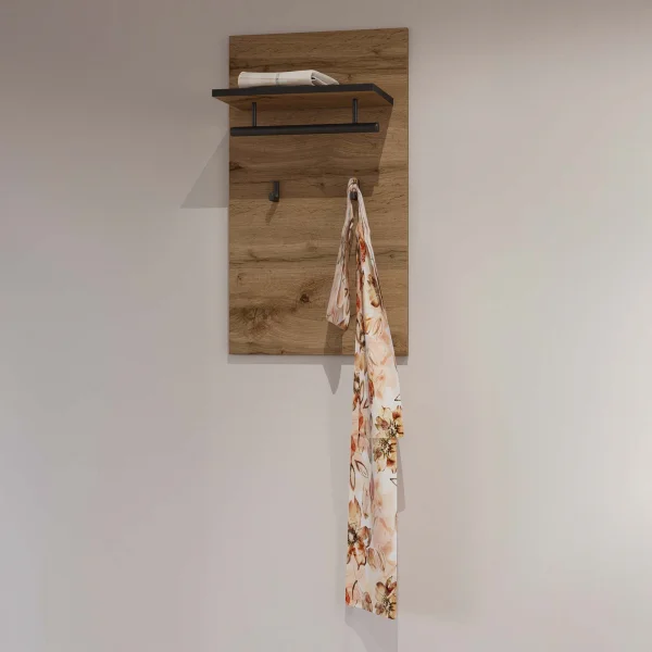 Appendiabiti a parete 40x70h cm con mensola rovere Lolla