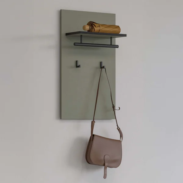 Appendiabiti a parete 40x70h cm con mensola verde Lolla