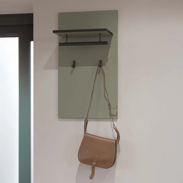 Appendiabiti a parete 40x70h cm con mensola verde Lolla