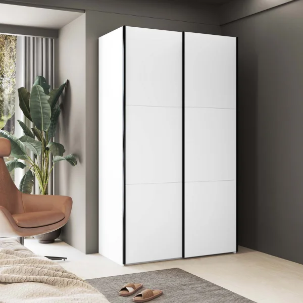 Armadio 120x211h cm 2 ante scorrevoli bianco Attitude