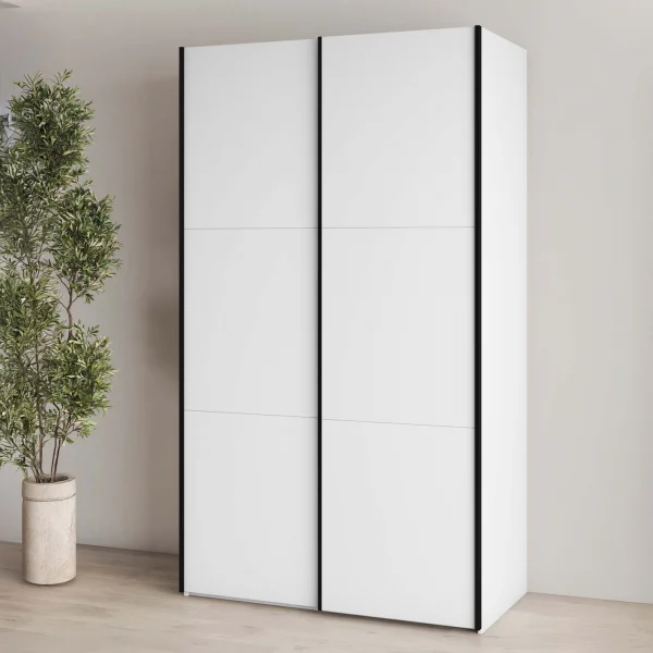 Armadio 120x211h cm 2 ante scorrevoli bianco Attitude