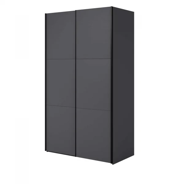 Armadio 120x211h cm 2 ante scorrevoli nero Attitude