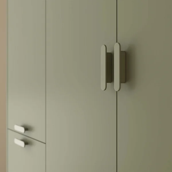 Armadio 144x215h cm 3 ante 3 cassetti verde salvia Yu