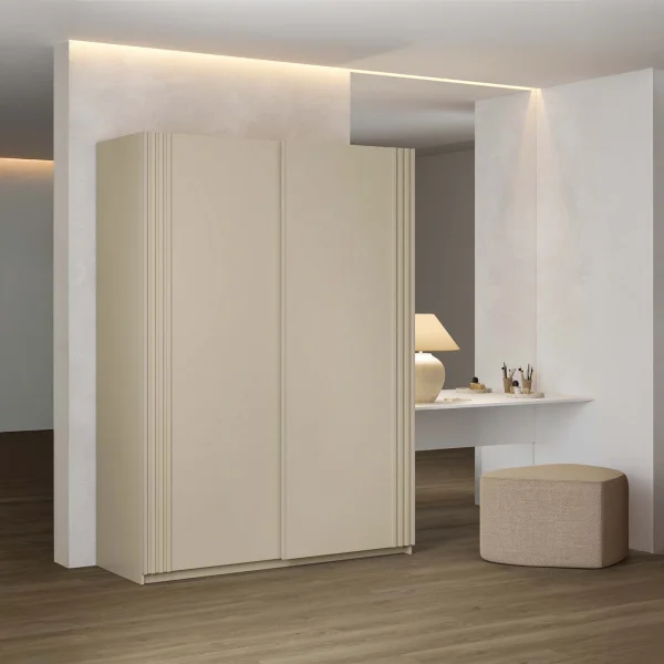 Armadio 150x210h cm 2 ante scorrevoli beige Sansha