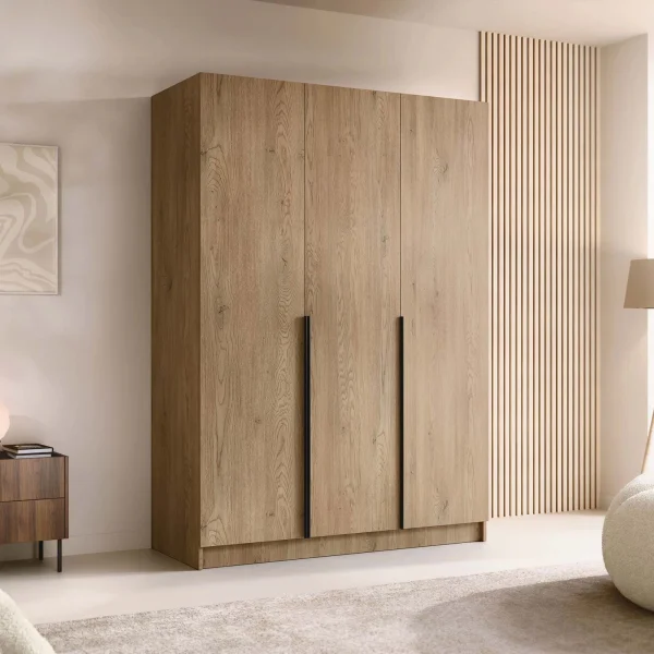 Armadio 150x215h cm 3 ante moderno rovere nero Glammy 4