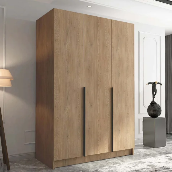 Armadio 150x215h cm 3 ante moderno rovere nero Glammy 4