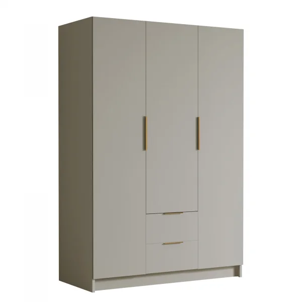Armadio 150x216h cm 3 ante battenti 2 cassetti beige cashmere Ampy