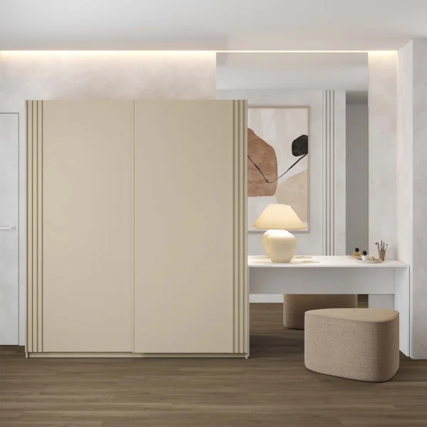 Armadio 180x210h cm 2 ante scorrevoli beige Sansha