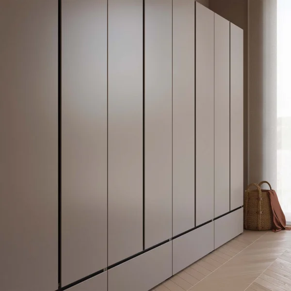 Armadio 180x210h cm 4 ante con 2 cassetti tortora Lolla