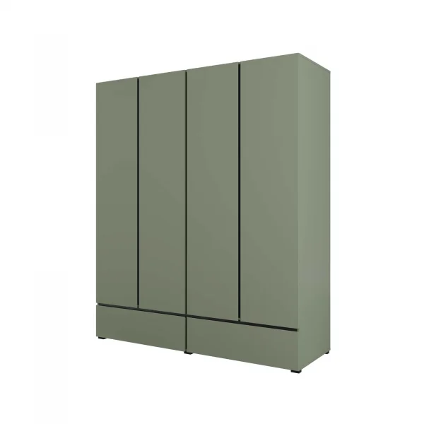 Armadio 180x210h cm 4 ante con 2 cassetti verde Lolla