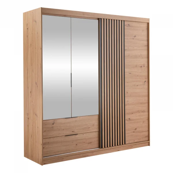 Armadio 203x213h cm 3 ante 2 cassetti rovere Stiky