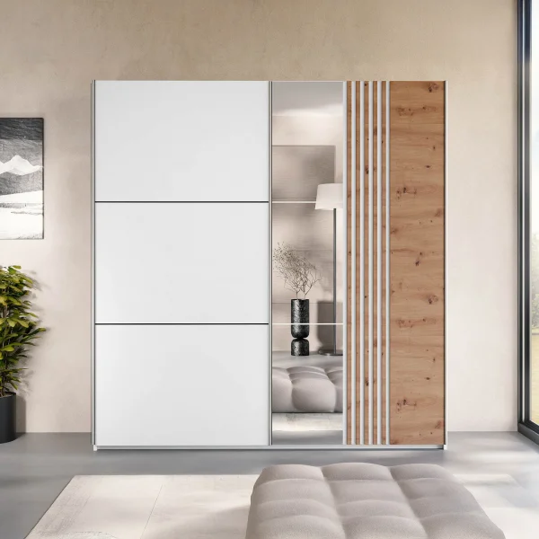 Armadio 203x215h cm 2 ante scorrevoli bianco Duppy