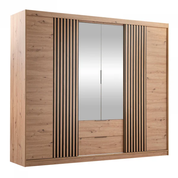 Armadio 250x213h cm 5 ante 2 cassetti rovere Stiky
