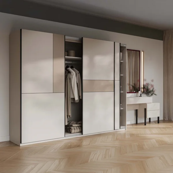 Armadio 270x210h cm 3 ante scorrevoli beige cashmere Procida