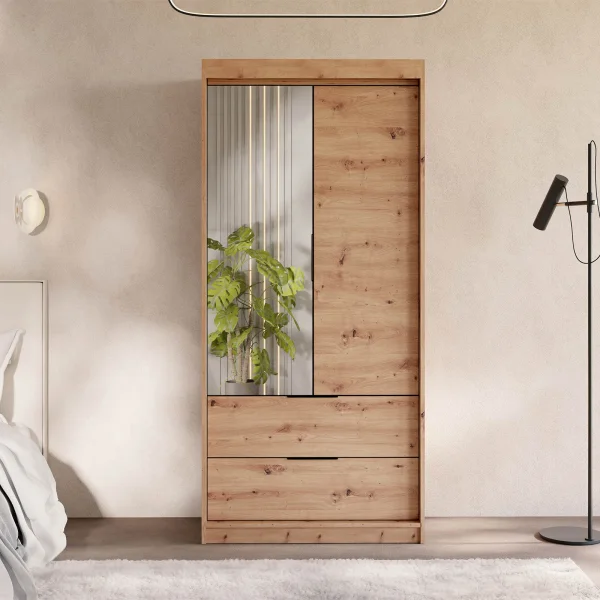 Armadio 60x213h cm 2 ante 2 cassetti rovere Stiky