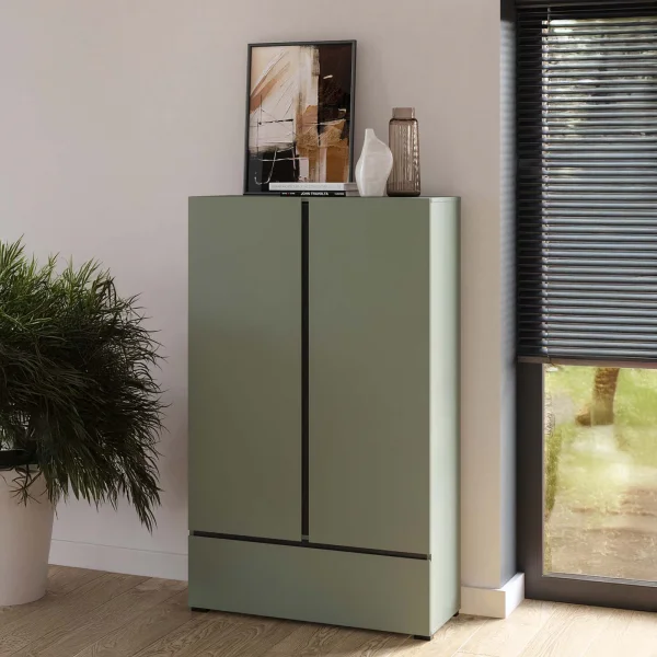 Armadio 89x150h cm 2 ante con cassetto verde Lolla