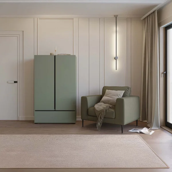 Armadio 89x150h cm 2 ante con cassetto verde Lolla