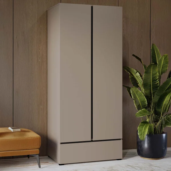 Armadio 89x210h cm 2 ante con cassetto totora Lolla